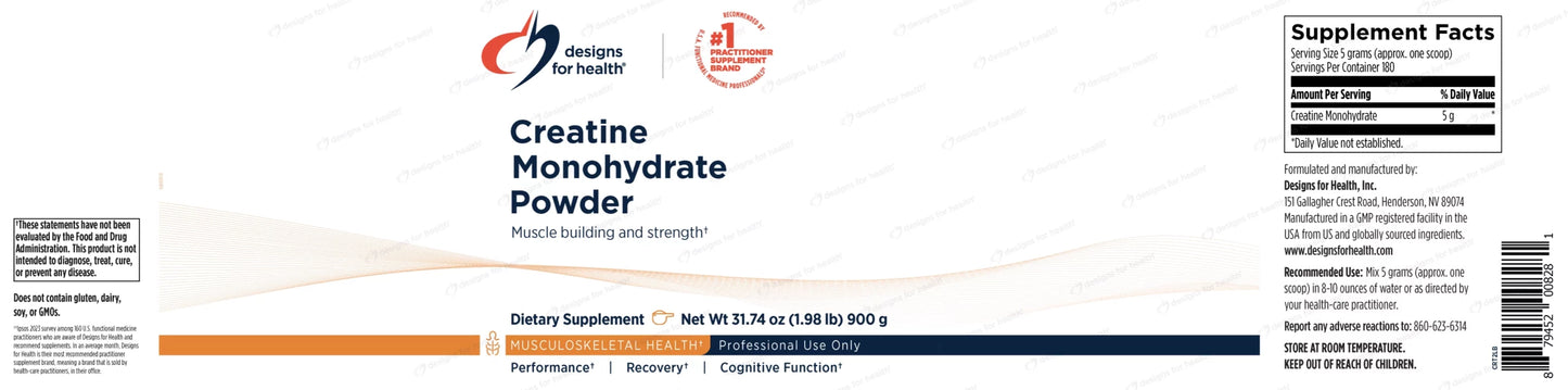 Creatine Monohydrate Powder By Designs for Health