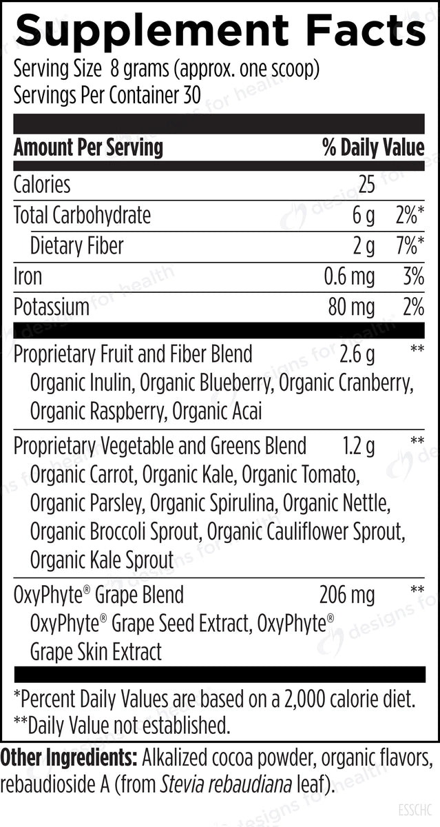 EssentiaGreens and Reds (Chocolate) by Designs for Health