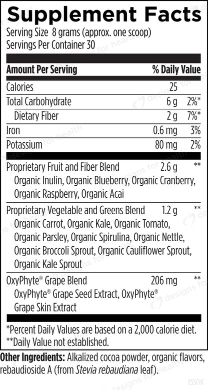 EssentiaGreens and Reds (Chocolate) by Designs for Health