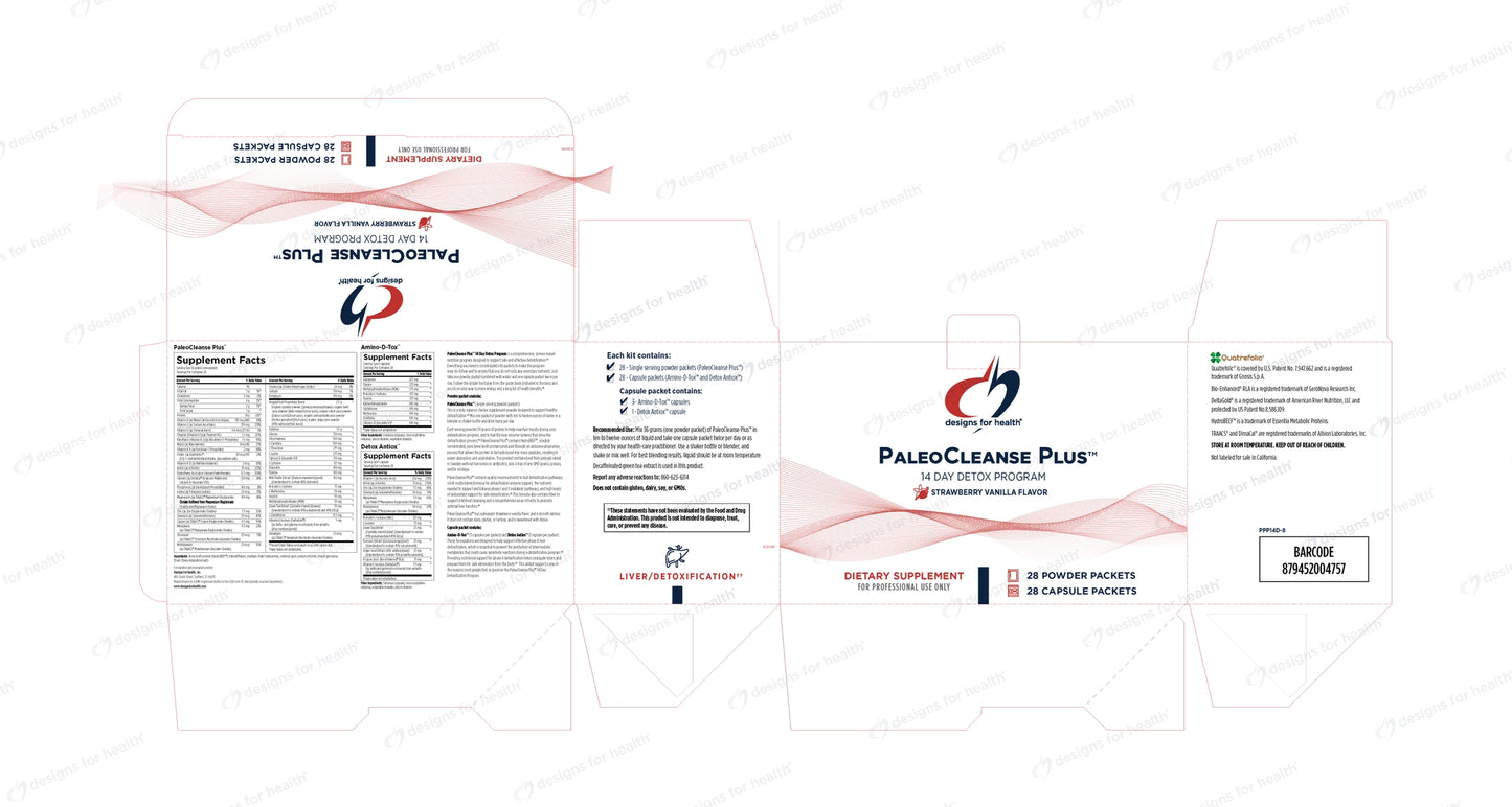 PaleoCleanse Plus Detox Program (Strawberry Vanilla 14-Day Kit) by Designs for Health