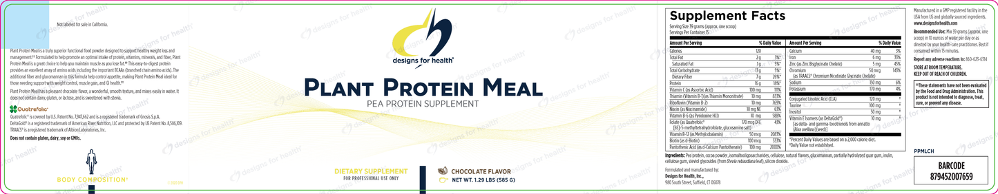 Plant Protein Meal (Chocolate) by Designs for Health