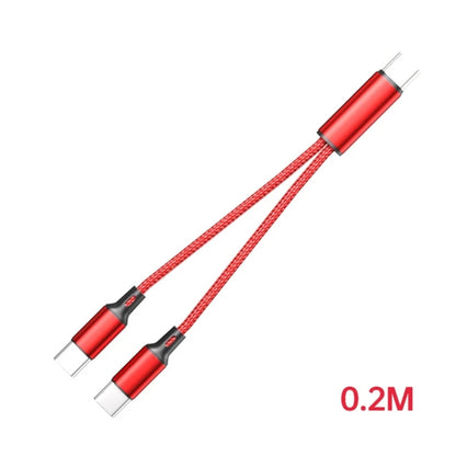 Portable USB C Male to 2 USB C Male Y Splitter Cable USB C Extension Splitter