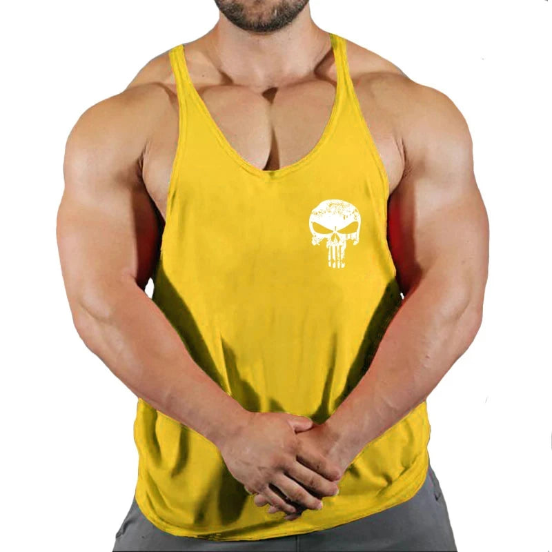 Top Gyms Men's Clothes Tank Vest Gym Shirt Undershirt Man Sportswear Bodybuilding Workout Vests Muscle Clothing Brand Fitness