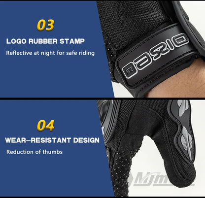 Summer Breathable Full Finger Motorcycle Gloves Non-slip Wear-resistant Motocross Racing Gloves Touch Screen Moto Biker Gloves
