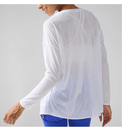 Gym Sports Tops Workout T-shirts Women Yoga Clothing Running Loose Slim Quick Dry Training Long Sleeve Blouse Fitness Tops👚
