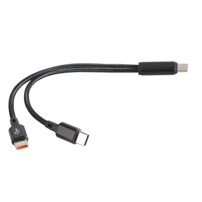 Portable USB C Male to 2 USB C Male Y Splitter Cable USB C Extension Splitter